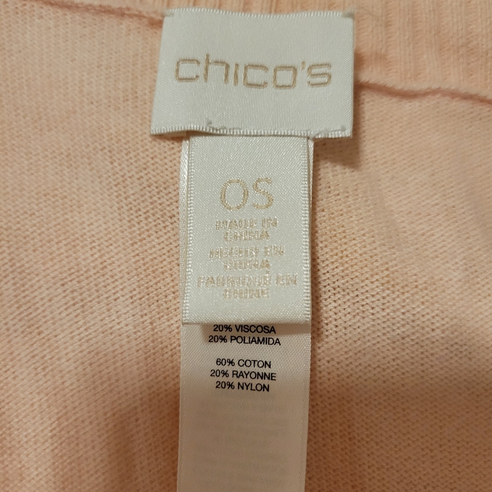 Chico's Pale Pink Short Sleeve Lightweight Ruana Style Sweater ~ OSFM ~ Pretty! - Picture 13 of 13